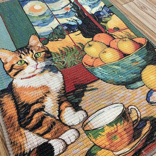 Van Gogh Cat Wall Scratching Pad – Artistic Sisal Cat Scratch Protector