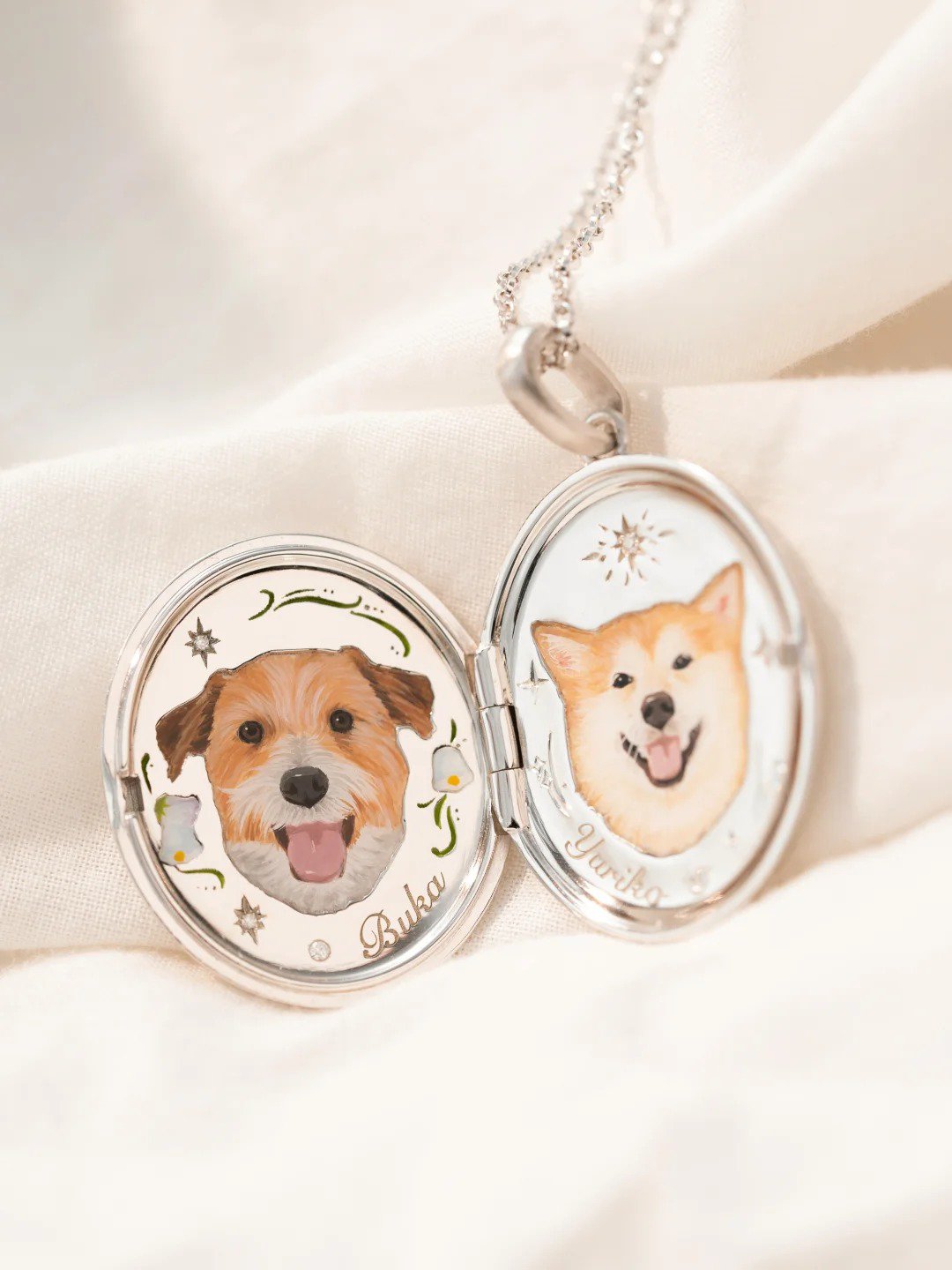 Custom Pet Portrait Locket & Pendant | Hand-Painted Memorial Jewelry