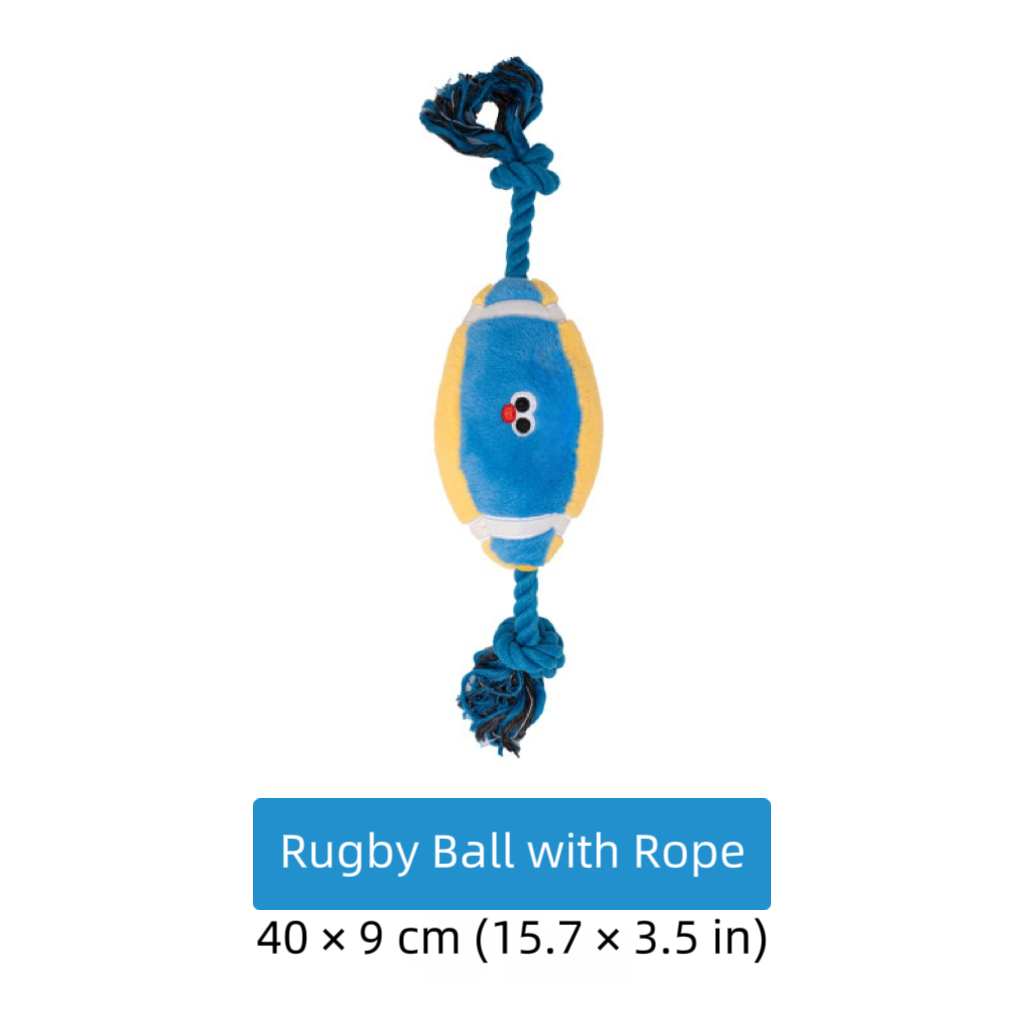 Petsville Sports Training Series Dog Toys – Squeaky Interactive Plush Set (Baseball Bat, Ping Pong Paddle & Rugby Ball)