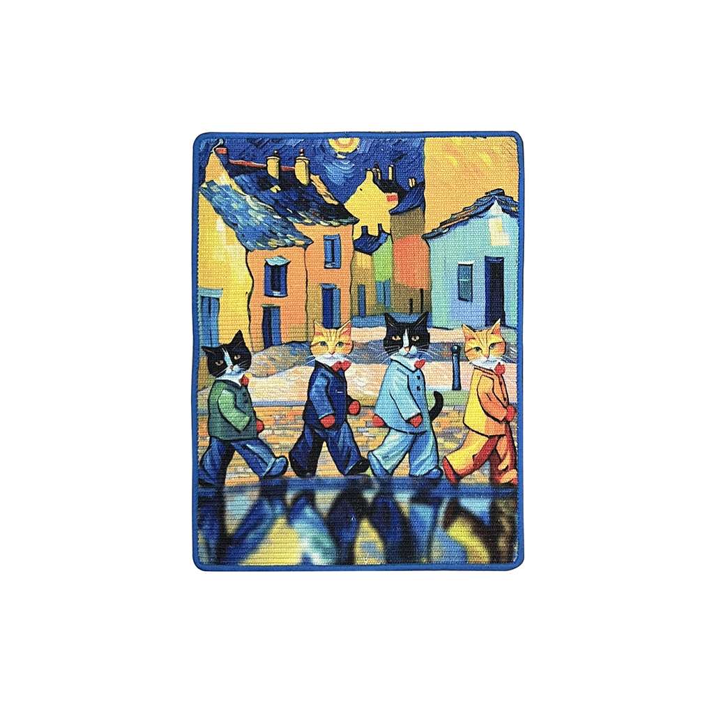Van Gogh Cat Wall Scratching Pad – Artistic Sisal Cat Scratch Protector