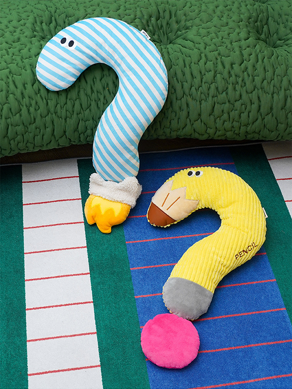 Zeze Question Mark Pet Pillow & Rocket & Pencil Plush Bolster for Dogs & Cats
