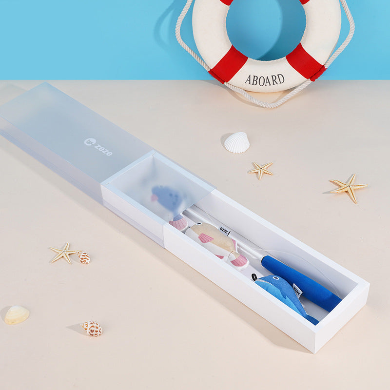 Interactive Cat Fishing Toy Set – Soft Plush Catnip Fish Teaser Wand with Replaceable Fish Heads | Zeze Cat Toy Series