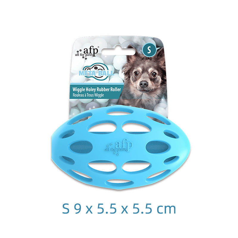 AFP Wiggle Holey Rubber Roller Ball – Durable Interactive Squeaky Dog Toy for Small & Medium Dogs
