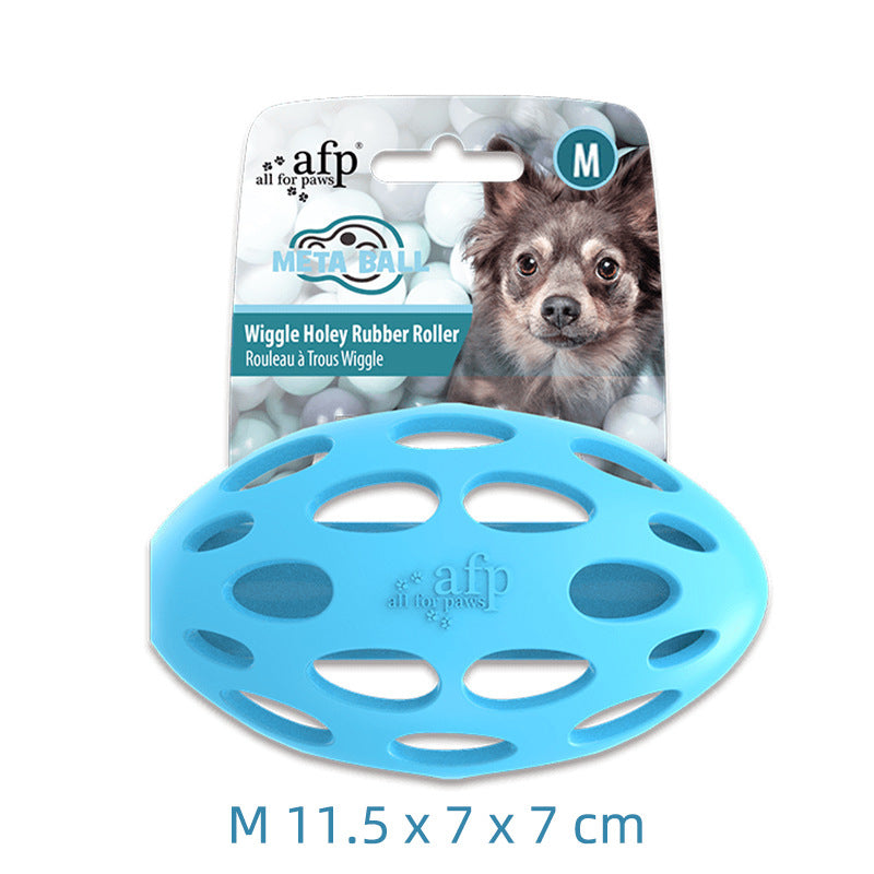 AFP Wiggle Holey Rubber Roller Ball – Durable Interactive Squeaky Dog Toy for Small & Medium Dogs