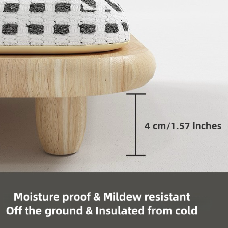 MIAOZAN Cat Scratcher Bed – Solid Rubber Wood Design with Washable Cushion & Replaceable Scratch Board