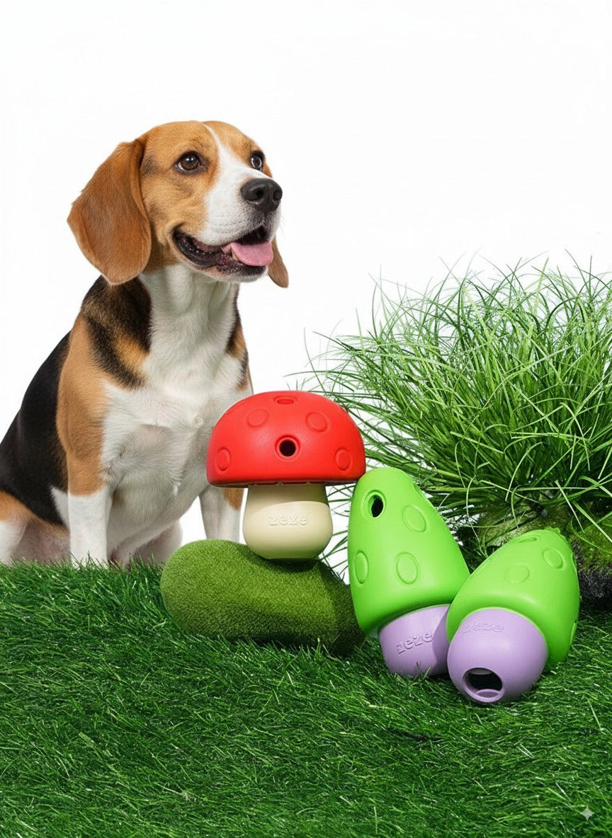 Mushroom Chew Toy – Interactive Treat Dispenser for Dogs