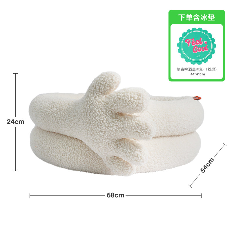 Zeze Hand Gesture Cat Bed – Soft Fleece Pet Nest with Playful Hand Design
