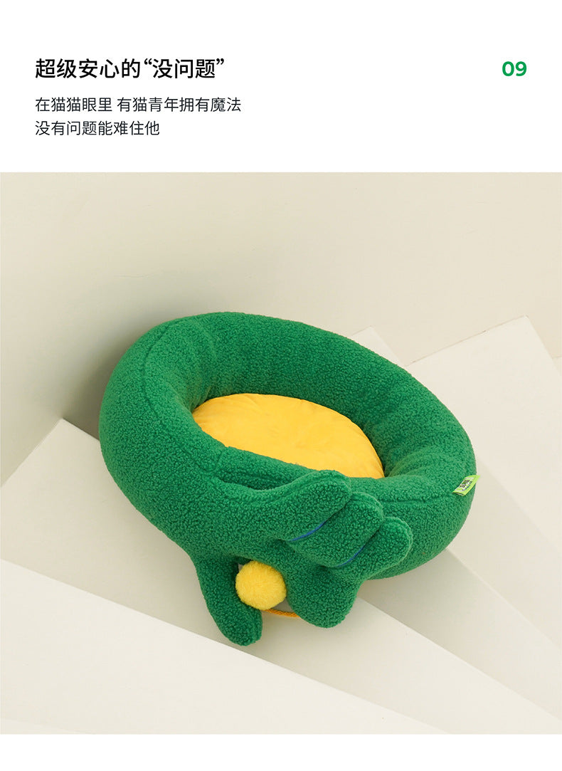 Zeze Hand Gesture Cat Bed – Soft Fleece Pet Nest with Playful Hand Design
