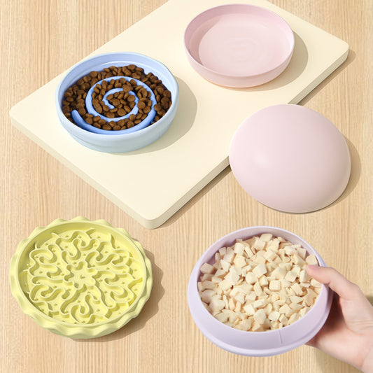 5-in-1 Hamburger-Shaped Dog Bowls Set