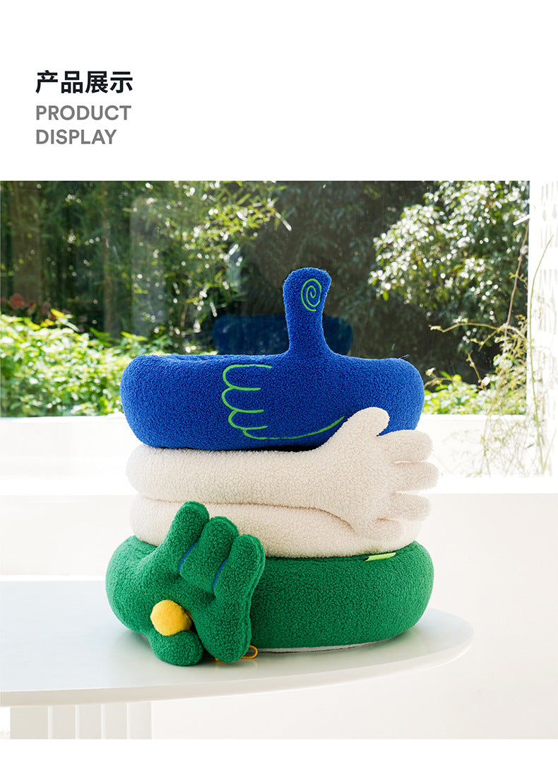 Zeze Hand Gesture Cat Bed – Soft Fleece Pet Nest with Playful Hand Design